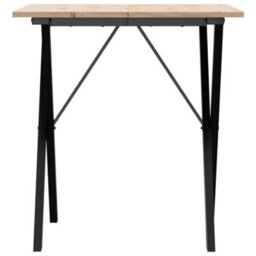 Berkfield Dining Table X-Frame 70X70X75 Cm Solid Wood Pine And Steel - thumbnail 4