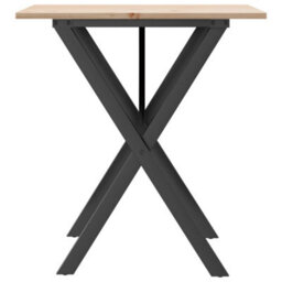 Berkfield Dining Table X-Frame 70X70X75 Cm Solid Wood Pine And Steel - thumbnail 5