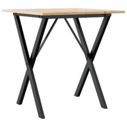 Berkfield Dining Table X-Frame 70X70X75 Cm Solid Wood Pine And Steel - thumbnail 6