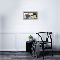 AK Frames 16X8 Silver Classic Multi Photo Frame With Black Mount - Holds 3 Apertures (3X) 7X5 Photos - thumbnail 3