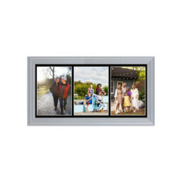 AK Frames 16X8 Silver Classic Multi Photo Frame With Black Mount - Holds 3 Apertures (3X) 7X5 Photos - thumbnail 1