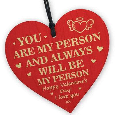 Red Ocean Valentines Gift For Couples Novelty Hanging Wooden Heart Sign Valentines Day Gift For Boyfriend Girlfriend - image 1