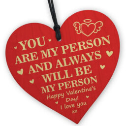 Red Ocean Valentines Gift For Couples Novelty Hanging Wooden Heart Sign Valentines Day Gift For Boyfriend Girlfriend - thumbnail 1