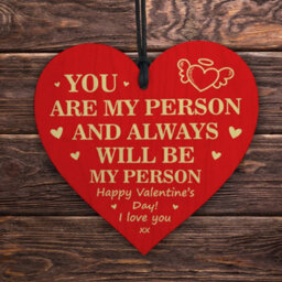 Red Ocean Valentines Gift For Couples Novelty Hanging Wooden Heart Sign Valentines Day Gift For Boyfriend Girlfriend - thumbnail 5
