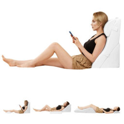 Costway 3 Pcs Bed Wedge Pillow Post Surgery Set Ergonomic Incline Pillow White