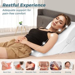 Costway 3 Pcs Bed Wedge Pillow Post Surgery Set Ergonomic Incline Pillow White - thumbnail 5
