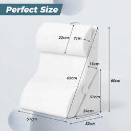 Costway 3 Pcs Bed Wedge Pillow Post Surgery Set Ergonomic Incline Pillow White - thumbnail 2
