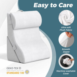 Costway 3 Pcs Bed Wedge Pillow Post Surgery Set Ergonomic Incline Pillow White - thumbnail 6