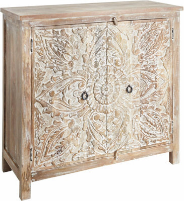 Loft24 Prem Decorative Cabinet Made Of Mango Wood With Two Doors - image 1