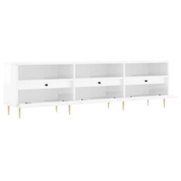 Berkfield Tv Cabinet High Gloss White 150X30X44.5 Cm Engineered Wood - thumbnail 6