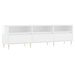 Berkfield Tv Cabinet High Gloss White 150X30X44.5 Cm Engineered Wood - thumbnail 2