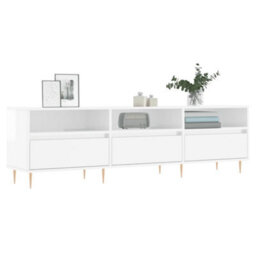 Berkfield Tv Cabinet High Gloss White 150X30X44.5 Cm Engineered Wood - thumbnail 3