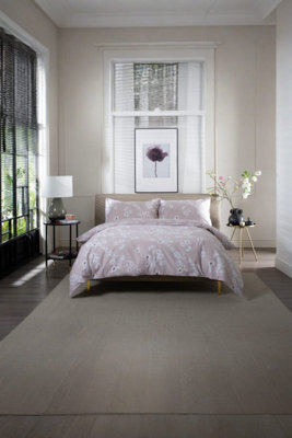The Lyndon Company Petite Fleure Cotton Pink Duvet Cover Set Blossom Floral Print Bedding With Elegant Piped Finish - image 1