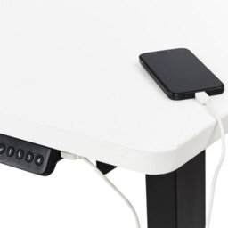 Beliani Electric Adjustable Corner Desk Destines White/ Black 160 Cm 109 Cm Left Hand - thumbnail 8