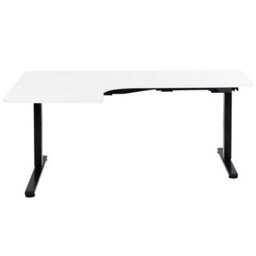 Beliani Electric Adjustable Corner Desk Destines White/ Black 160 Cm 109 Cm Left Hand - thumbnail 5