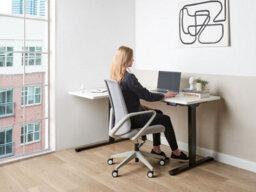 Beliani Electric Adjustable Corner Desk Destines White/ Black 160 Cm 109 Cm Left Hand - thumbnail 2