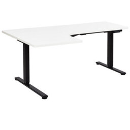 Beliani Electric Adjustable Corner Desk Destines White/ Black 160 Cm 109 Cm Left Hand - thumbnail 6