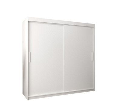 Arte Tokyo Contemporary 2 Sliding Door Wardrobe 9 Shelves 2 Rails White Matt (H)2000mm (W)2000mm (D)620mm - image 1