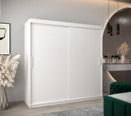 Arte Tokyo Contemporary 2 Sliding Door Wardrobe 9 Shelves 2 Rails White Matt (H)2000mm (W)2000mm (D)620mm - thumbnail 2