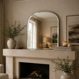 Yearn Minimal Bevelled Mantle Mirror Black 91(W) X 69Cm(H) - thumbnail 4