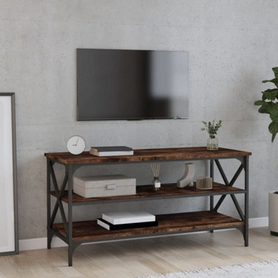 Berkfield Tv Cabinet Smoked Oak 100X40X50 Cm Engineered Wood - image 1