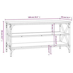 Berkfield Tv Cabinet Smoked Oak 100X40X50 Cm Engineered Wood - thumbnail 9