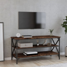 Berkfield Tv Cabinet Smoked Oak 100X40X50 Cm Engineered Wood - thumbnail 1
