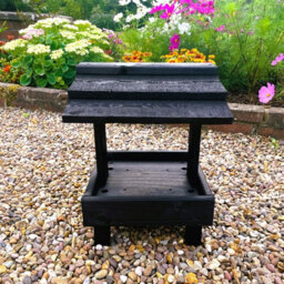 Ruddings Wood Wooden Ground Feeder Bird Table Garden Wild Bird Raised Feeding Table Black - thumbnail 5