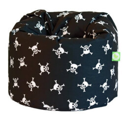 Bean Lazy Cotton Black Pirate Skull And Cross Bones Bean Bag Large Size - thumbnail 2