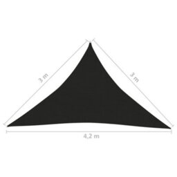 Berkfield Sunshade Sail 160 G/m2 Black 3X3X4.2 M Hdpe - thumbnail 6