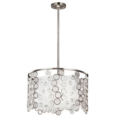 Stylish 3 Bulb Ceiling Pendant Light In Polished Nickel Finish For Led E27 Bulbs - image 1