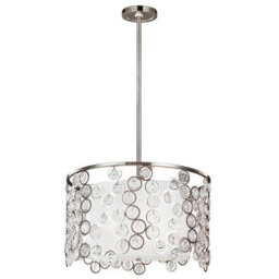 Stylish 3 Bulb Ceiling Pendant Light In Polished Nickel Finish For Led E27 Bulbs - thumbnail 1
