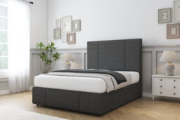 "Sloomy Lisbon Graphite Dumfries Divan Bed Set 2 Drawers Right Side - 54"" Floor Standing   & 12"" Footboard 4' Small Double" - thumbnail 2