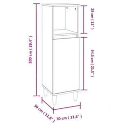 Vidaxl Bathroom Cabinet White 30X30X100 Cm Engineered Wood - thumbnail 3