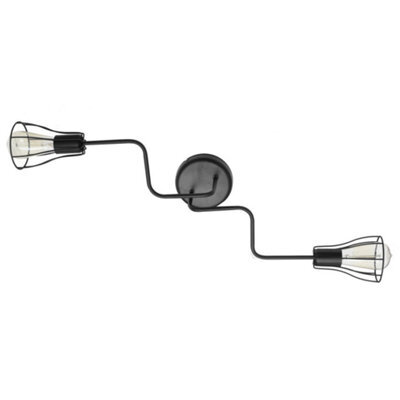 Luminosa Lighting Luminosa Tube Multi Arm Semi Flush Ceiling Light Black 82Cm