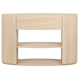 Pacific Lifestyle Travertine Effect Curved Console Table With 1 Drawer And 2 Open Shelves 120Cm, Tivoli - thumbnail 8