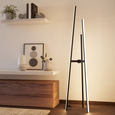 Eglo Mongolana Led Floor Lamp, Black Standing Light, 4300 Lumen Warm White, 151Cm - image 1