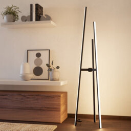 Eglo Mongolana Led Floor Lamp, Black Standing Light, 4300 Lumen Warm White, 151Cm - thumbnail 1