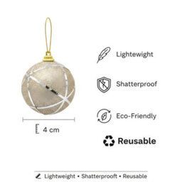 Shatchi 12Pcs Christmas 4Cm Hanging Silver Baubles Soft Foam Glittered Shatterproof Pendant Ornaments Xmas Tree Decorations - thumbnail 6