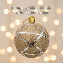 Shatchi 12Pcs Christmas 4Cm Hanging Silver Baubles Soft Foam Glittered Shatterproof Pendant Ornaments Xmas Tree Decorations - thumbnail 7