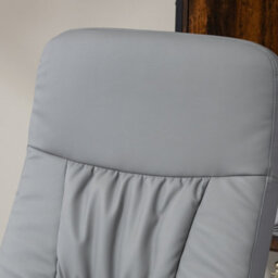 Homcom Pu Leather Armchair And Footrest Swivel Recliner W/ Ottoman Light Grey - thumbnail 7