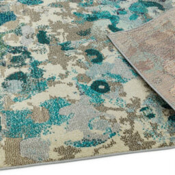 Aqua Modern Easy To Clean Abstract Geometric Rug For Dining Room-160Cm X 230Cm - thumbnail 4