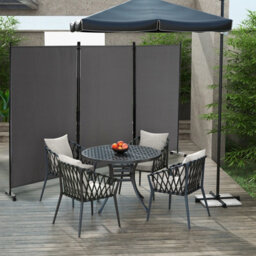 Costway 180Cm Freestanding Room Divider 3 Panel  Rolling Privacy Screens For Indoor - thumbnail 5