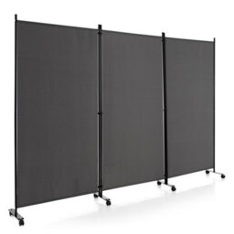 Costway 180Cm Freestanding Room Divider 3 Panel  Rolling Privacy Screens For Indoor - thumbnail 1