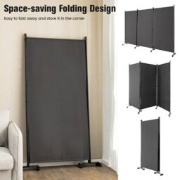 Costway 180Cm Freestanding Room Divider 3 Panel  Rolling Privacy Screens For Indoor - thumbnail 7