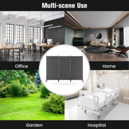 Costway 180Cm Freestanding Room Divider 3 Panel  Rolling Privacy Screens For Indoor - thumbnail 3