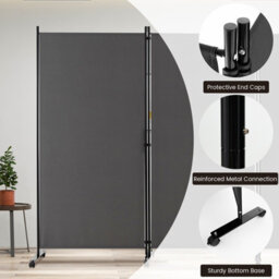 Costway 180Cm Freestanding Room Divider 3 Panel  Rolling Privacy Screens For Indoor - thumbnail 9