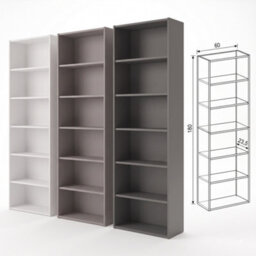 Shefa Line 6 Tier Bookcase 180, Graphite - thumbnail 3
