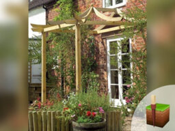 Edecks Dragon Patio Wooden Garden Pergola (W 2700mm X D 2400mm) With Steel Spikes (2.1M) - thumbnail 3