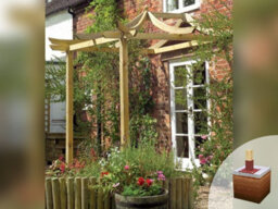 Edecks Dragon Patio Wooden Garden Pergola (W 2700mm X D 2400mm) With Steel Spikes (2.1M) - thumbnail 4